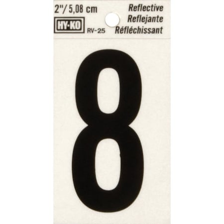 Hy-Ko Vinyl 2 In. Reflective Adhesive Number Eight RV-25/8